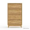 Picture of Darwen Rustic Teak Wood 4 Drawer Bedroom Tall Dresser