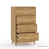 Picture of Darwen Rustic Teak Wood 4 Drawer Bedroom Tall Dresser