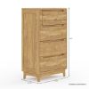 Picture of Darwen Rustic Teak Wood 4 Drawer Bedroom Tall Dresser