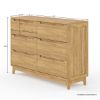 Picture of Darwen Rustic Teak Wood 6 Drawer Bedroom Double Dresser