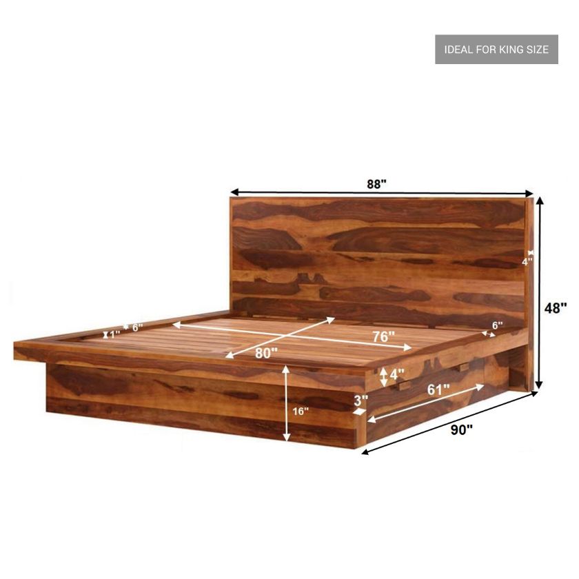 Picture of Brocton Modern Rustic Solid Wood 4 Piece Storage Bedroom Set