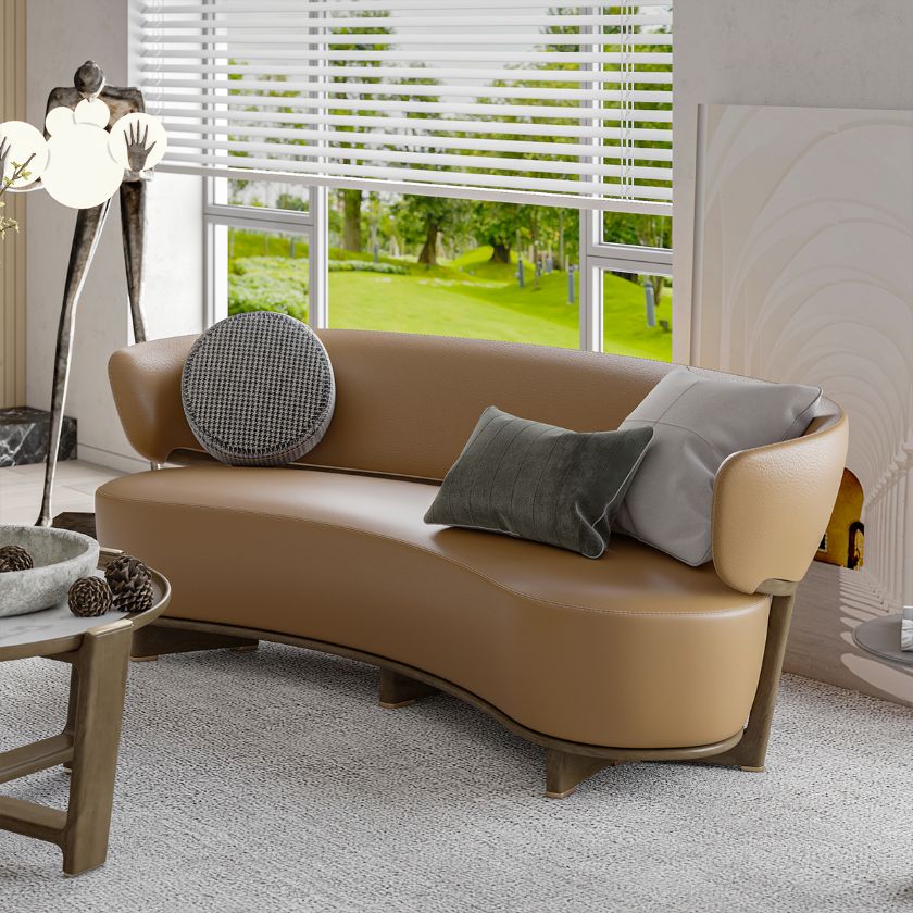 Picture of Wasco Contemporary 3 Seater Curved Leather Sofa
