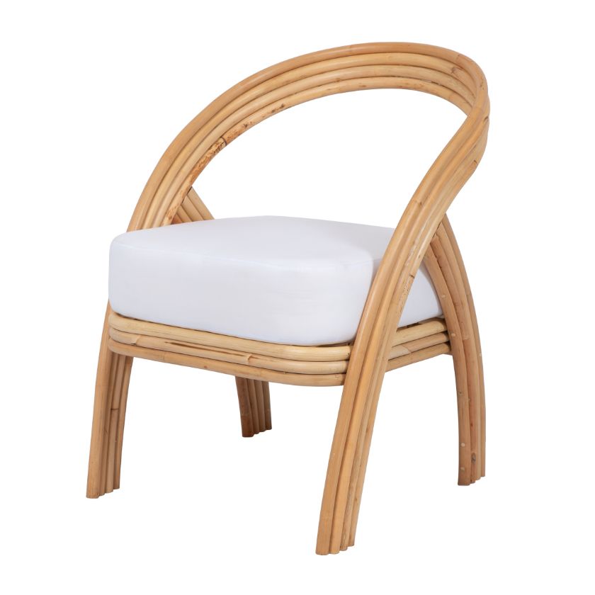 Picture of Duluth Boho Chic Bamboo Rattan Armless Dining Chair
