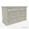 Picture of Bendigo Solid Wood Weathered White Bedroom Dresser