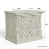 Picture of Bendigo Solid Wood Weathered White 2 Drawer Nightstand