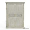 Picture of Bendigo Weathered White Armoire Wardrobe with Drawers