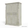 Picture of Bendigo Weathered White Armoire Wardrobe with Drawers