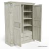 Picture of Bendigo Weathered White Armoire Wardrobe with Drawers
