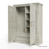 Picture of Bendigo Weathered White Armoire Wardrobe with Drawers