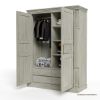 Picture of Bendigo Weathered White Armoire Wardrobe with Drawers