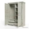 Picture of Bendigo Weathered White Armoire Wardrobe with Drawers