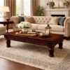 Picture of Canusa Rectangle Ornate Dark Wood Coffee Table