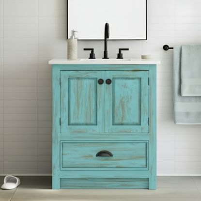 Picture of Olympia 30-Inch Turquoise Blue Freestanding  Single sink Bathroom Vanity