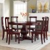 Picture of Arenzville Mahogany Wood Pedestal Round Dining Table Chairs Set