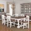 Picture of Danville Farmhouse Two-Tone Solid Wood Dining Table With 8 Chairs Set