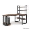 Picture of Kissimmee Solid Wood Corner Desk with Bookcase