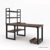 Picture of Kissimmee Solid Wood Corner Desk with Bookcase