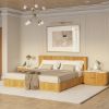Picture of Cargo Fluted Solid Wood Platform Bed Frame