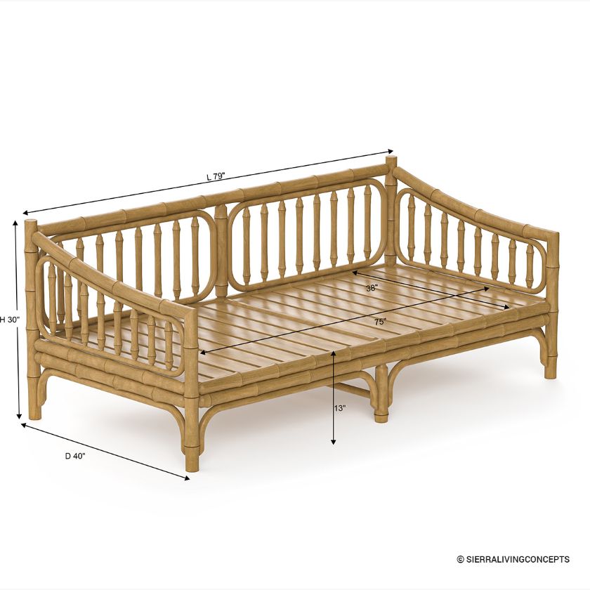 Sheffield Rattan Style Twin Daybed Sofa Size Image