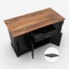 Picture of Lublin Solid Wood Farmhouse Black Kitchen Island With Drop Leaf