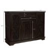 Picture of Calpella Solid Wood Glass Door Rustic Sideboard with Drawer