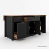Picture of Bryan Fluted Farmhouse Black Kitchen Island with Mini Fridge Space