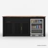 Picture of Bryan Fluted Farmhouse Black Kitchen Island with Mini Fridge Space