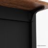 Picture of Bryan Fluted Farmhouse Black Kitchen Island with Mini Fridge Space