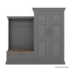 Picture of Nokomis Modern Grey Entryway Hall Tree with Coat Rack & Storage Bench