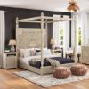 Picture of Memphis Weathered Hand-carved Solid Mahogany Wood Bedroom Set