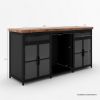 Picture of Kerry Modern Black Sideboard with Mini Fridge Space
