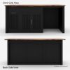 Picture of Bryan Fluted Farmhouse Black Kitchen Island with Mini Fridge Space