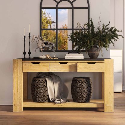 Picture of Stanley Solid Wood Modern Console Table with Drawers