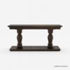 Picture of Belleair Traditional Double Pedestal Dark Wood Console Table