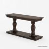 Picture of Belleair Traditional Double Pedestal Dark Wood Console Table