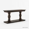 Picture of Belleair Traditional Double Pedestal Dark Wood Console Table