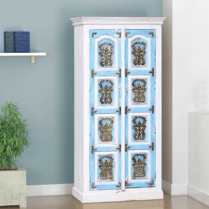 Picture of Autaugaville Brass Inlay Hand Painted Antique Armoire