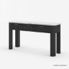 Picture of Rome Marble Top Fluted Modern Black Console Table with Drawers