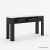 Picture of Rome Marble Top Fluted Modern Black Console Table with Drawers