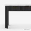 Picture of Rome Marble Top Fluted Modern Black Console Table with Drawers