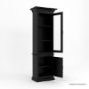 Picture of Altadena Tall Black Glass Door Bookcase with Cabinet (84")