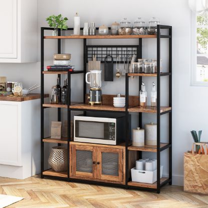 Picture of Starke 5 Shelf Traditional Kitchen Bakers Rack with Storage