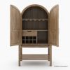 Picture of Ocala Rustic Tall Arched Bar Cabinet with Glass Doors