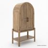 Picture of Ocala Rustic Tall Arched Bar Cabinet with Glass Doors