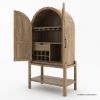 Picture of Ocala Rustic Tall Arched Bar Cabinet with Glass Doors
