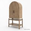 Picture of Ocala Rustic Tall Arched Bar Cabinet with Glass Doors