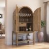 Picture of Ocala Rustic Tall Arched Bar Cabinet with Glass Doors