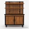 Picture of Mapleton Rustic Solid Wood Industrial Baker’s Rack with Cabinet