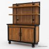 Picture of Mapleton Rustic Solid Wood Industrial Baker’s Rack with Cabinet
