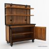 Picture of Mapleton Rustic Solid Wood Industrial Baker’s Rack with Cabinet